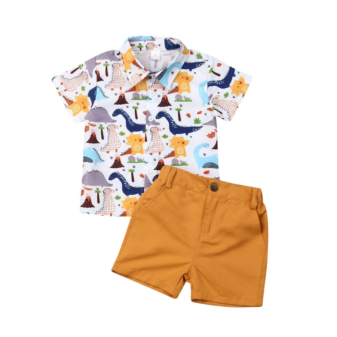 Dinosaur Print Short Sleeve Shirt and Shorts