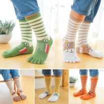 2022-New-Cotton-Five-finger-Socks-Children-s-Cartoon-Long-Tube-Socks-Comfortable-Cotton-Sweat-absorbing