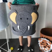 Felt-Animal-Tiger-Storage-Bag-For-Kids-Toys-Clothes-Lion-Elephant-Thick-Felt-Storage-Bag-Handmade