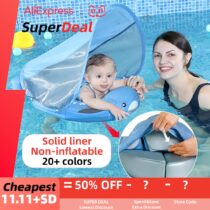 Mambobaby-Non-inflatable-Baby-Swimming-Float-with-Canopy-Solid-Liner-natation-Ring-Pool-Newborn-Toys-Swim